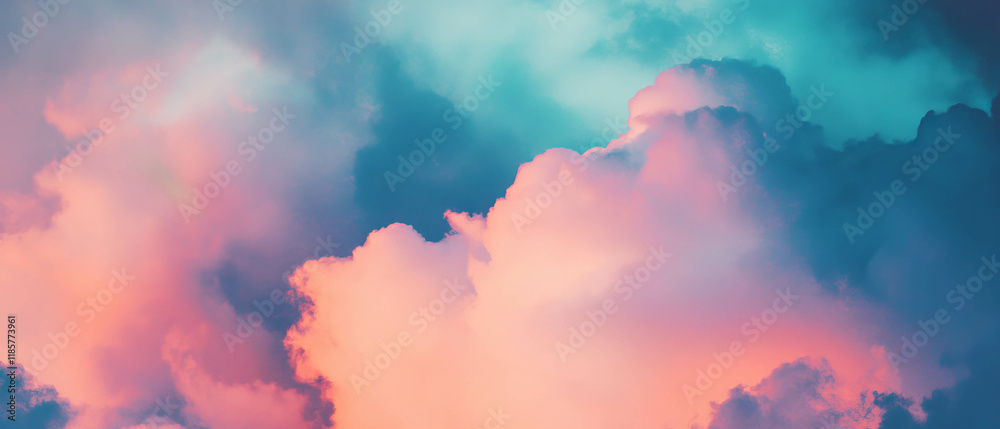 Poster Subtle gradient background creating a soft and calming atmosphere in pastel tones