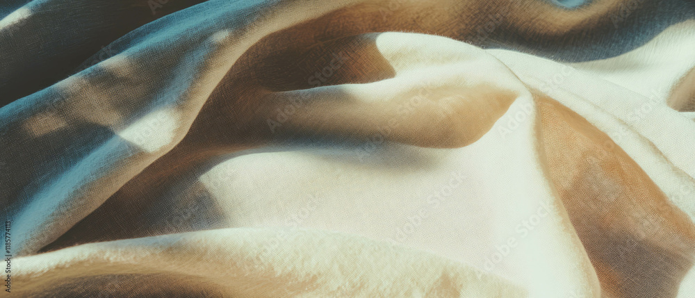 Poster subtle linen texture showcasing warm neutral tones in a soft fabric drape