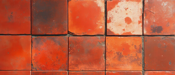 Naklejka premium Rustic terracotta tiles with warm earthy tones and distinct textures for natural ambiance