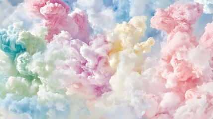 Fototapeta premium Pastel Cloudscape Dreamy Cotton Candy Colors