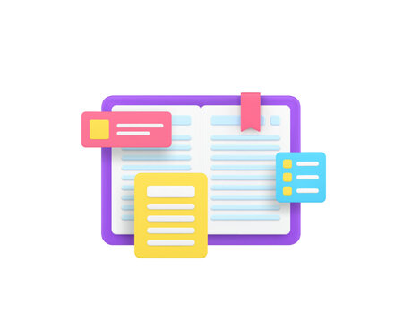 Planning and analyzing diary business notepad 3d icon realistic vector illustration. Schedule notebook agenda important appointment deadline checklist time management productivity organization