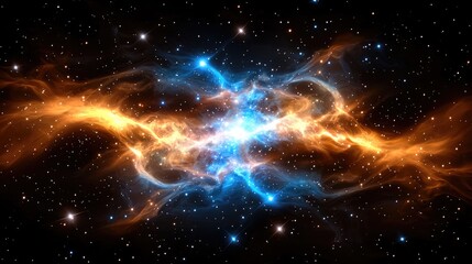 Obraz premium Cosmic explosion event deep space digital art stellar environment outer space viewpoint galactic concept