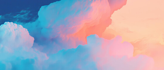 Vertical watercolor washes create a soft and flowing abstract landscape in pastel colors