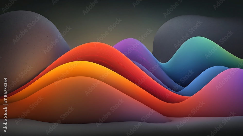 Poster stunning fluid topographic rainfall map visualization with undulating dynamic contours saturated hue