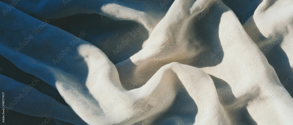 Poster soft woven linen texture in neutral tones creates a calming atmosphere for relaxation