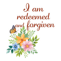 Christian Affirmation with floral art for print