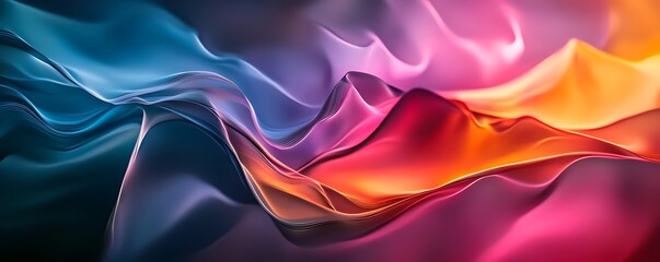 Obraz premium Dynamic abstract background featuring vibrant colors and smooth glowing layers