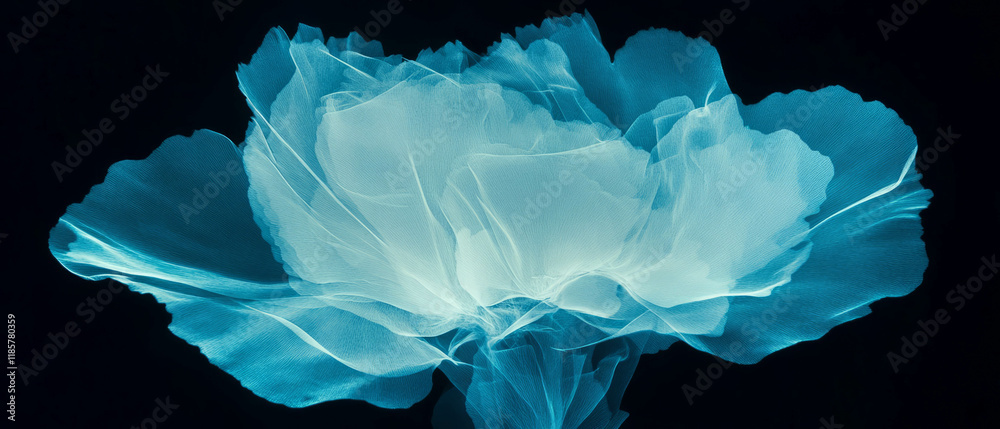 Poster X-ray view of delicate carnation petals showcasing intricate layered structure