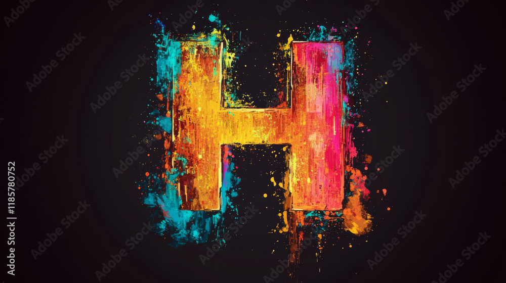 Fototapete set of alphabet symbols and elements of letter h, such a logo. vector version also available in gall