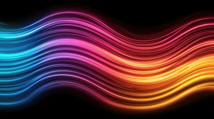 Dynamic color waves displaying vibrant energy digital art abstract dark background artistic perspective visual concept