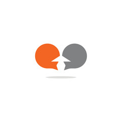 chat icon flat abstract logo design