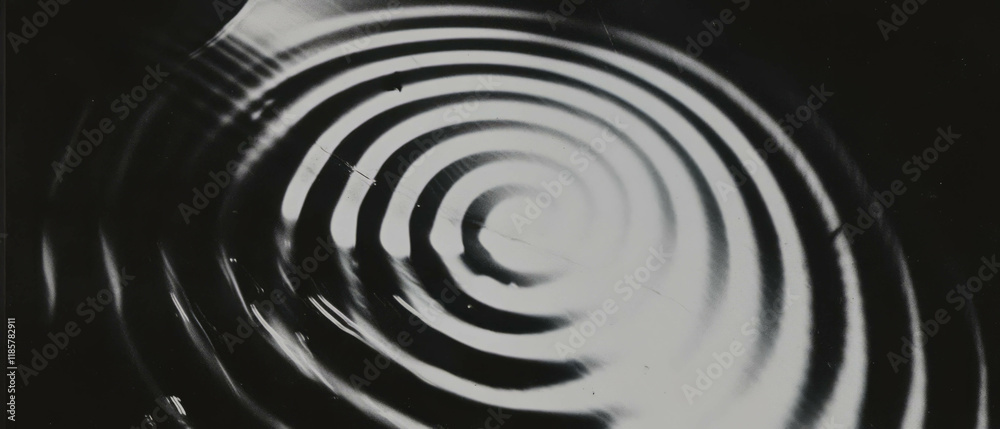 Aufkleber mesmerizing concentric circles create a hypnotic pattern in black and white