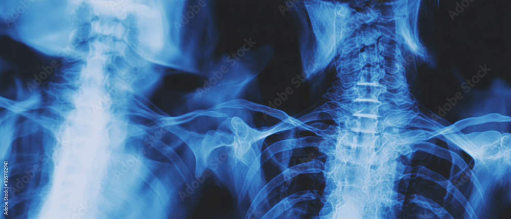 Poster detailed view of dense and opaque x-ray texture showcasing skeletal structure