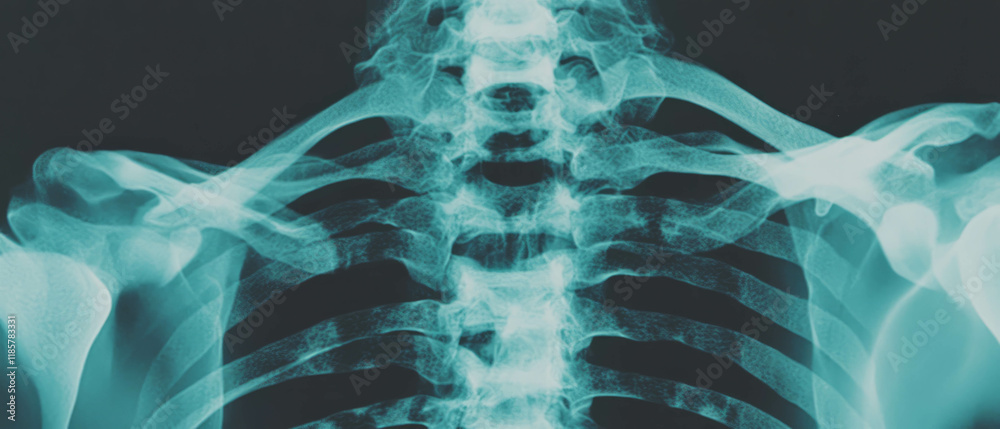 Poster Exploration of X-ray texture displaying radiating lines and central focus in skeletal structure
