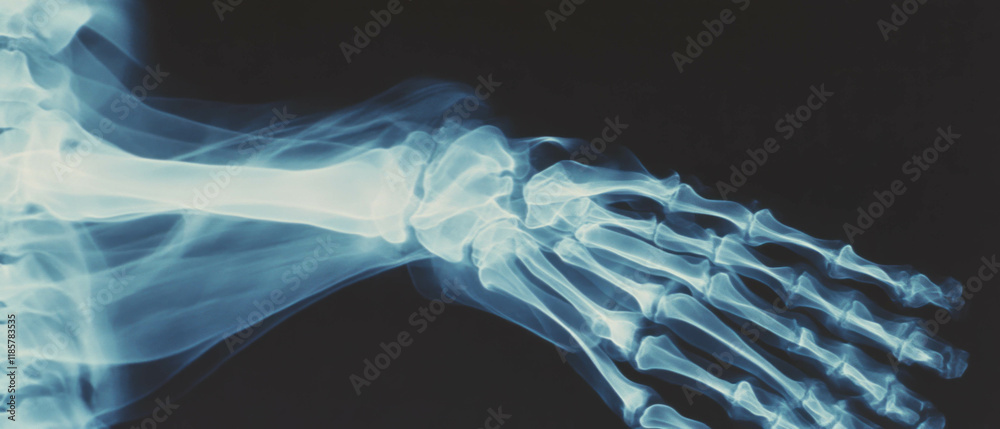Poster Exploring intricate patterns and textures within an X-ray representation of a human limb