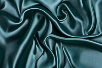 Obraz premium Teal silk fabric draped studio backdrop texture