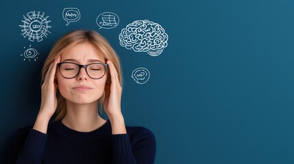 Coping with stress and anxiety indoor setting portrait thoughtful woman mental health calm environment