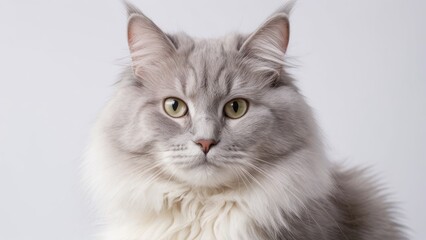 Obraz premium Portrait of Lilac british longhair cat on grey background