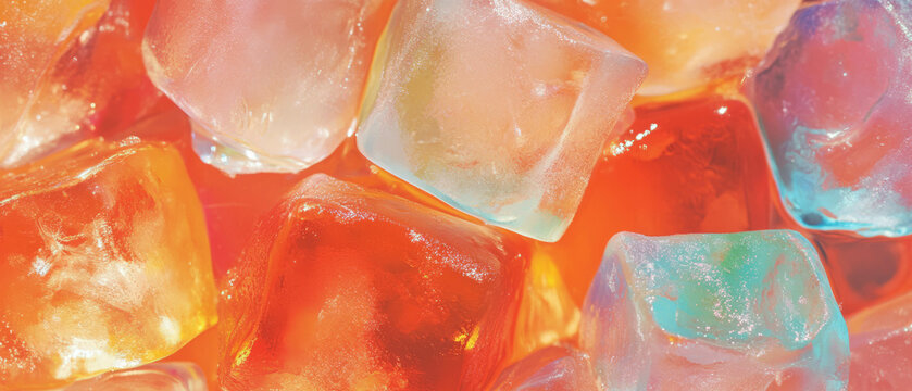 Colorful fruit punch with vibrant ice cubes for a festive atmosphere at a summer party