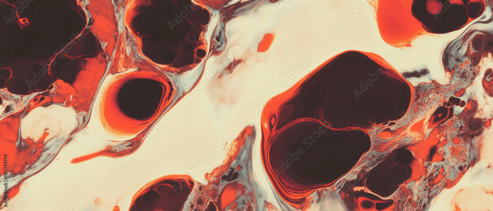 Aufkleber seamless texture pattern of liquid bromine highlighting reddish-brown features