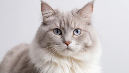Obraz premium Portrait of Lilac british longhair cat on grey background