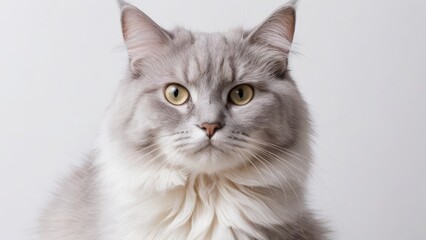 Obraz premium Portrait of Lilac british longhair cat on grey background