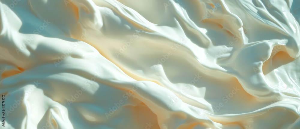 Poster seamless pattern of thick and tangy sour cream texture in a creamy swirl design