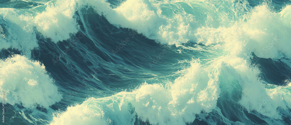 Aufkleber Powerful waterfall cascading with splashes creating a seamless pattern of natural force