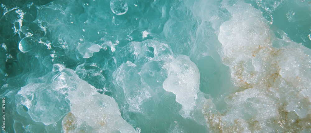 Aufkleber icy rain droplets create a refreshing natural texture on a cool surface