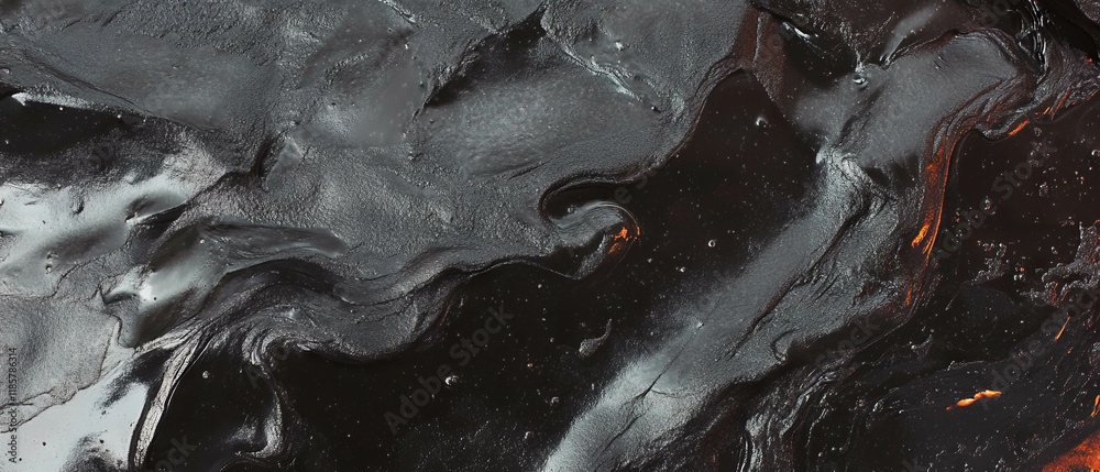 Aufkleber Melting rich chocolate texture resembling a decadent dessert in smooth flowing patterns