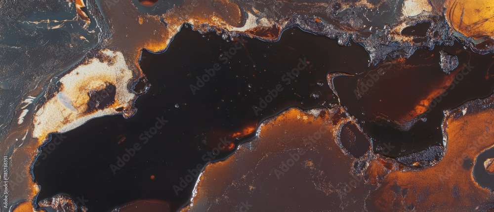 Aufkleber Rich molten chocolate flows creating a decadent texture pattern for dessert enthusiasts