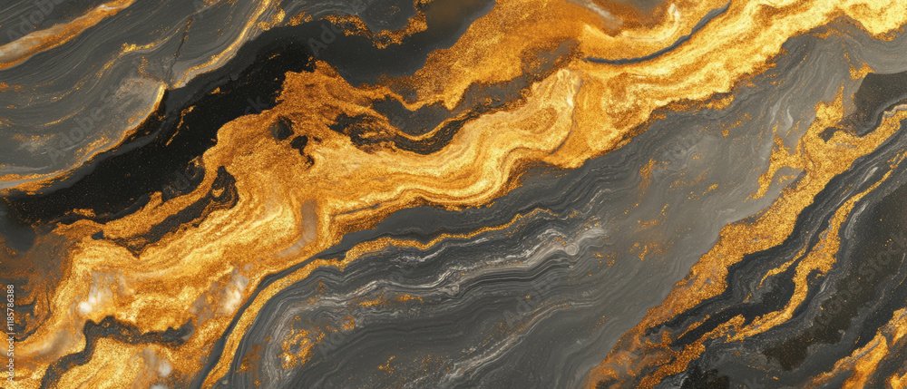 Poster luxurious molten gold texture with elegant shimmering patterns and rich colors