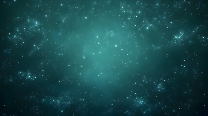 Teal Nebula  Sparkling Cosmic Dust  Glowing Stars Background