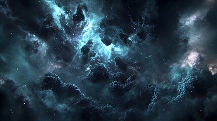 Fototapeta premium Dark Nebula Cosmic Clouds Space Background