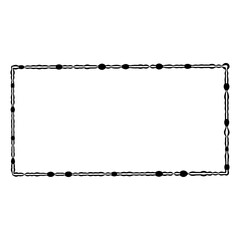 black double irregular frame with dots. Element vector illustration
