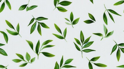 Obraz premium Modern Pattern of Palm Leaves and Flowers: A Tropical Fusion of Nature's Beauty and Contemporary Design