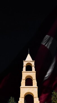 Turkish Flag and 57. Alay Sehitligi or 57th Infantry Regiment Memorial in Gelibolu Canakkale. March 18 martyrs day or 18 mart concept video.