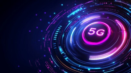 5G Network Technology: Futuristic Abstract Digital Interface