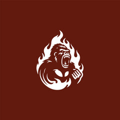 Gorilla flaming logo