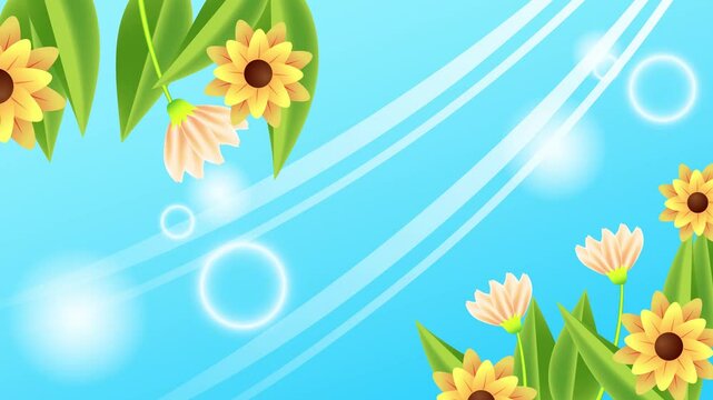 flower and leaf elements creating a stunning spring floral blossoms background seamless 4k video background motion pop art design