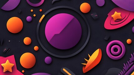 Obraz premium Abstract Geometric Shapes Background Purple Orange and Pink Design