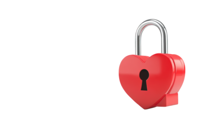 Unlocking love, red heart padlock and key symbolizing romance, security, affection