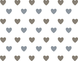 Fototapeta premium Gray Beige Hearts Line Pattern