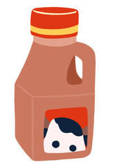 Chocholate Bottle Milk Cartoon | Chocholate Bottle Milk Illustration