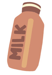 Chocholate Bottle Milk Cartoon | Chocholate Bottle Milk Illustration