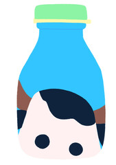 Jar of Milk Cartoon | Jar of Milk Illustration