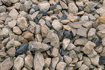 Naklejka premium Construction rubble. Large size gravel texture. close-up