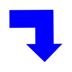 直角に曲がる矢印のイラスト