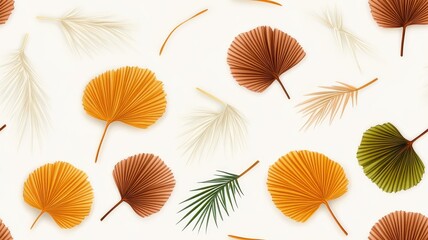Fan Palm Tropical Leaves Against a Soft Light Background for a Fresh and Lush Aesthetic