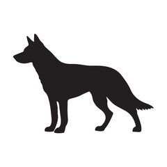 Vector silhouette of dog, dog breed black silhouette logo , icon, 
